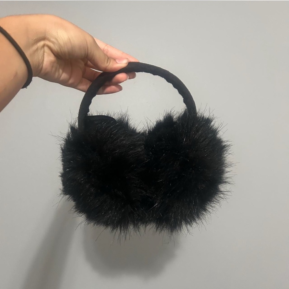 Black Furry Earmuffs